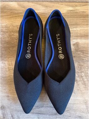 Rothy's The Point black knit pointed-toe flats Size 9.5